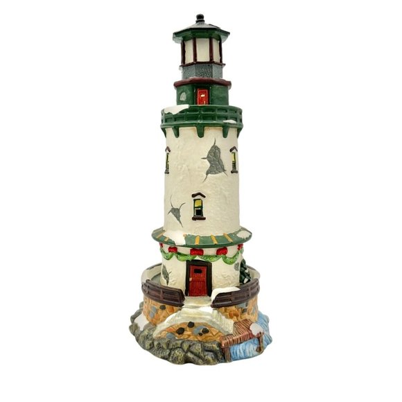 Santa's Workbench Collection Towne Series Lighthouse 11 x 5 Porcelain Keeper - Picture 2 of 14